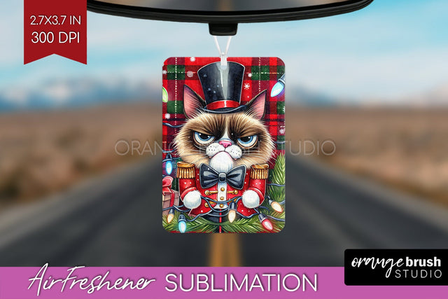 Christmas Cat Air Freshener PNG - Funny PNG Sublimation Sublimation OrangeBrushStudio 