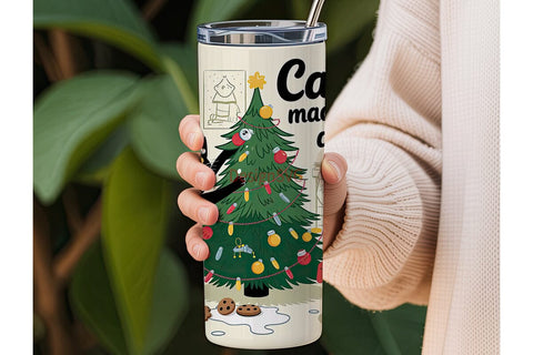 Christmas Cat-astrophe 20oz Tumbler Sublimation DesignSVG 