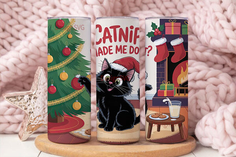 Christmas Cat-astrophe 20oz Tumbler Sublimation DesignSVG 