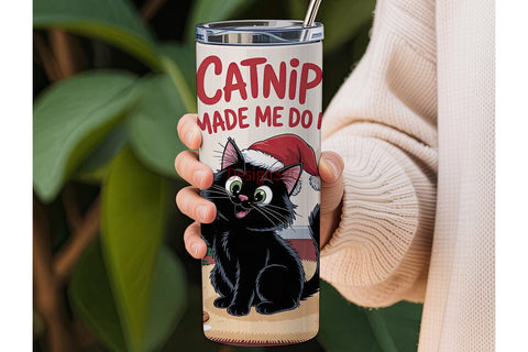 Christmas Cat-astrophe 20oz Tumbler Sublimation DesignSVG 