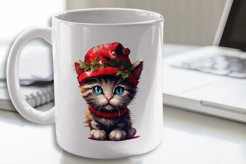 Christmas Cat Clipart PNG Files Sublimation zafrans studio 