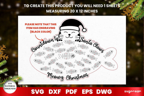 Christmas Cat Countdown Calendar SVG SvgOcean 