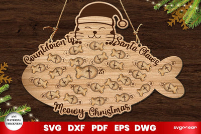 Christmas Cat Countdown Calendar SVG SvgOcean 