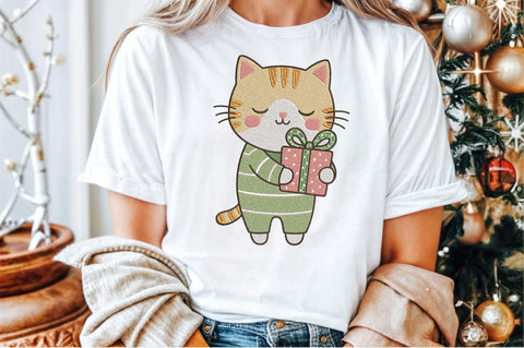 Christmas Cat Gift Embroidery Design Embroidery/Applique DESIGNS designartist 