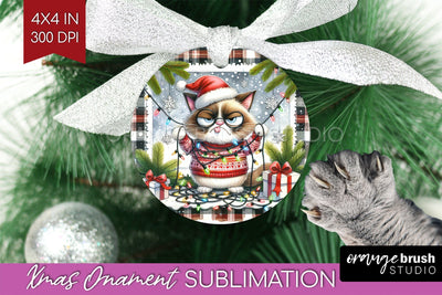 Christmas Cat Ornament PNG - Funny PNG Sublimation Sublimation OrangeBrushStudio 