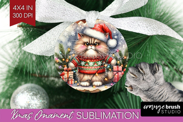 Christmas Cat Ornament PNG - Funny PNG Sublimation Sublimation OrangeBrushStudio 