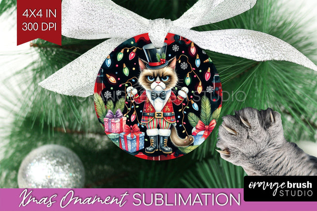 Christmas Cat Ornament PNG - Funny PNG Sublimation Sublimation OrangeBrushStudio 