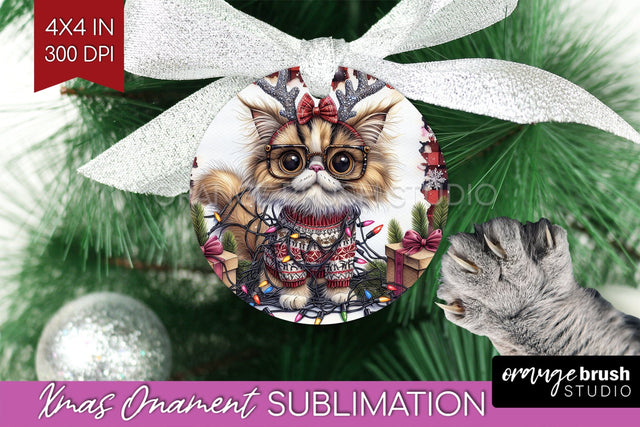 Christmas Cat Ornament PNG - Funny PNG Sublimation Sublimation OrangeBrushStudio 