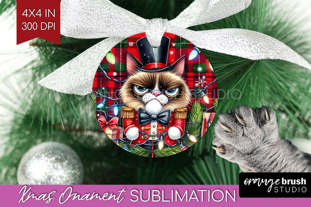 Christmas Cat Ornament PNG - Funny PNG Sublimation Sublimation OrangeBrushStudio 