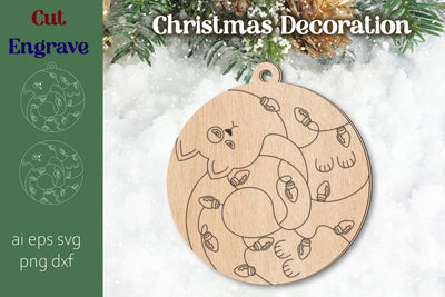Christmas cat ornament, Round decoration svg Laser cut SVG AnastasiyaArtDesign 