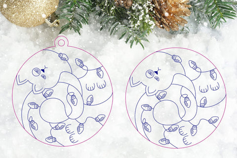 Christmas cat ornament, Round decoration svg Laser cut SVG AnastasiyaArtDesign 