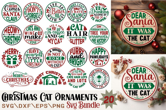 Christmas Cat Ornaments SVG Bundle SVG Angelina750 