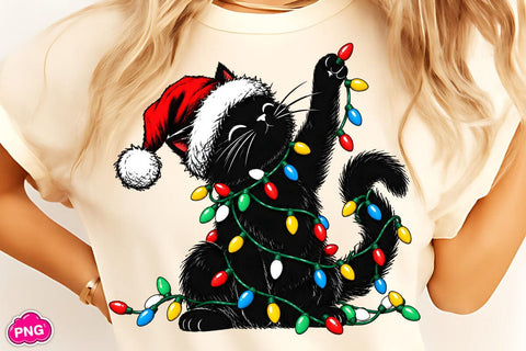 Christmas Cat PNG, Funny Christmas PNG Sublimation DesignPlante 503 
