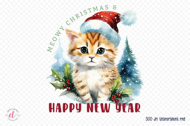 Christmas Cat Sublimation Design PNG Sublimation CraftLabSVG 