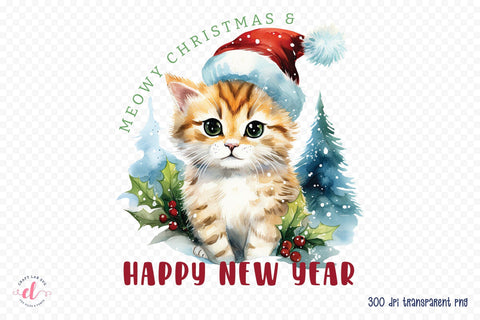 Christmas Cat Sublimation Design PNG Sublimation CraftLabSVG 