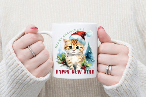 Christmas Cat Sublimation Design PNG Sublimation CraftLabSVG 