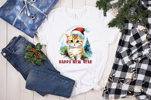 Christmas Cat Sublimation Design PNG Sublimation CraftLabSVG 