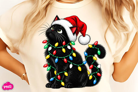 Christmas Cat Sublimation PNG Sublimation DesignPlante 503 