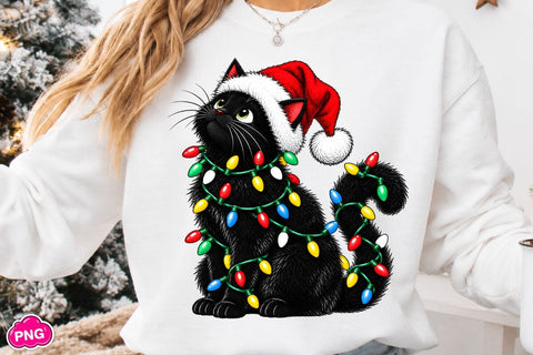 Christmas Cat Sublimation PNG Sublimation DesignPlante 503 
