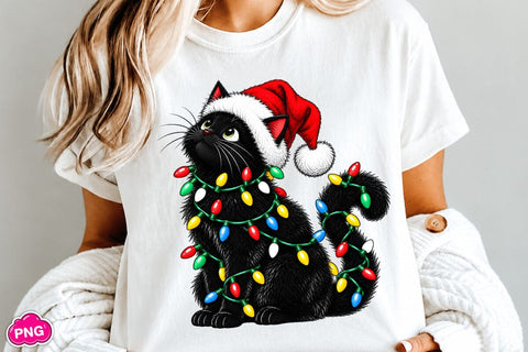 Christmas Cat Sublimation PNG Sublimation DesignPlante 503 