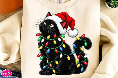 Christmas Cat Sublimation PNG Sublimation DesignPlante 503 