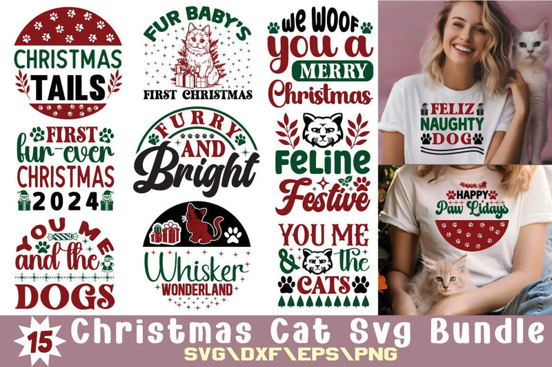 Christmas Cat Svg Bundle SVG Angelina750 