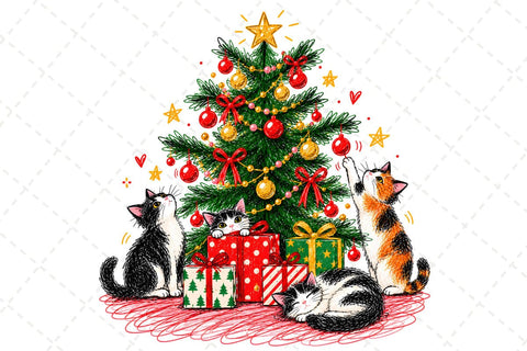 Christmas Cat Tree PNG, Funny Christmas PNG Sublimation DesignPlante 503 