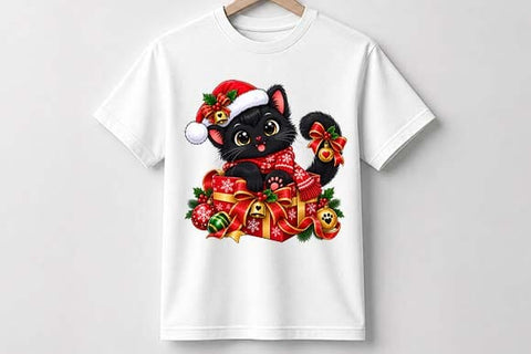 Christmas Cat with Gifts PNG – Cute Holiday Design SVG BillahCrafts 