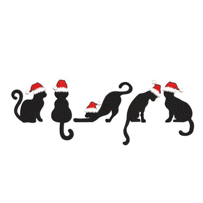 Christmas Cats Embroidery Design, Merry Christmas Machine Embroidery Design, 4 sizes, Instant download Embroidery/Applique DESIGNS Nino Nadaraia 