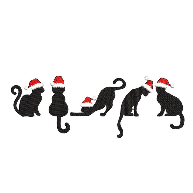 Christmas Cats Embroidery Design, Merry Christmas Machine Embroidery Design, 4 sizes, Instant download Embroidery/Applique DESIGNS Nino Nadaraia 