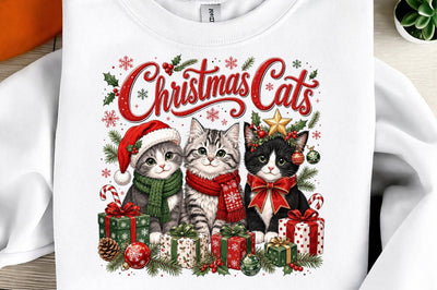 Christmas Cats Sublimation Png Sublimation designmaster24 