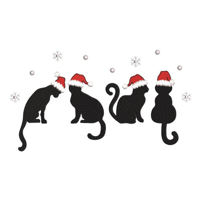 Christmas Cats with Snowflakes Embroidery Design, Merry Christmas Machine Embroidery Design, 4 sizes, Instant download Embroidery/Applique DESIGNS Nino Nadaraia 