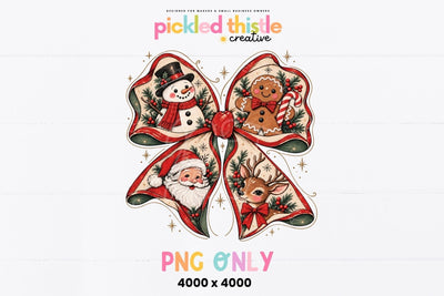 Christmas Character Bow PNG Sublimation Pickled Thistle Creative 