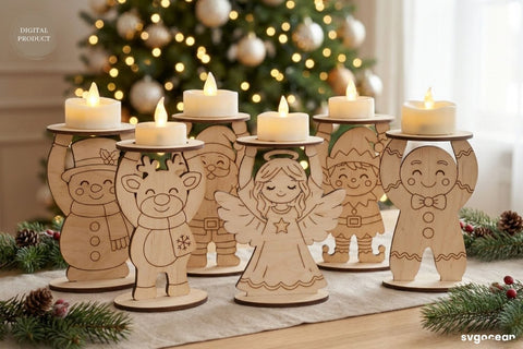 Christmas Character Candle Holders SVG Bundle SVG SvgOcean 