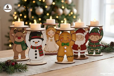 Christmas Character Candle Holders SVG Bundle SVG SvgOcean 