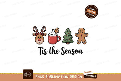 Christmas characters festive celebration reindeer gingerbread Sublimation Designangry 