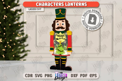 Christmas Characters Lantern Laser Cut | Tabletop Statuette | Christmas Lantern | Holidays Decorations | CNC File SVG The T Store Design 