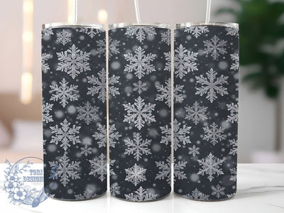 Christmas Charcoal Snowflake 20oz Tumbler, Christmas Charcoal, Charcoal Snowflake, Snowflake Tumbler, 20oz Tumbler, Christmas Tumbler, Charcoal Tumbler, Tumbler Wrap Sublimation ToriDesigns 