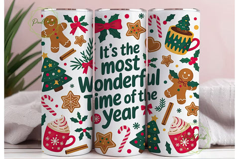 Christmas Cheer 20oz Tumbler Wrap Sublimation PixelChick 