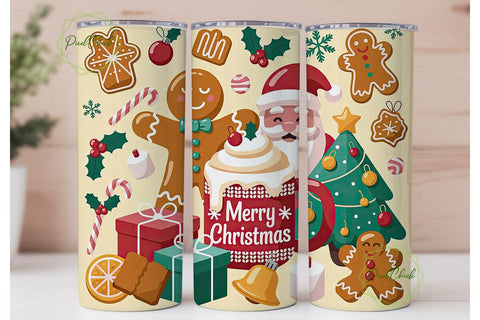 Christmas Cheer 20oz Tumbler Wrap Sublimation PixelChick 