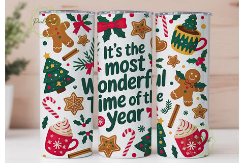 Christmas Cheer 20oz Tumbler Wrap Sublimation PixelChick 