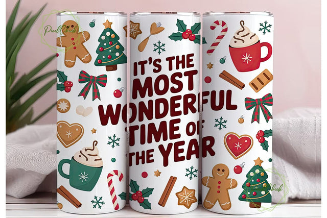 Christmas Cheer 20oz Tumbler Wrap Sublimation PixelChick 