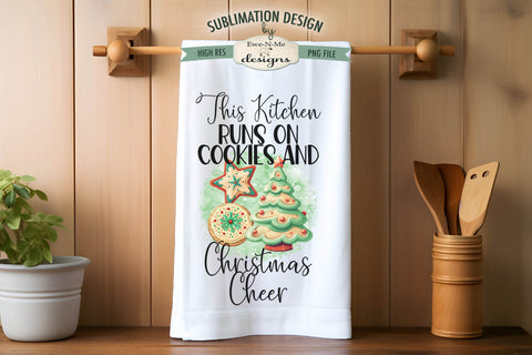 Christmas Cheer Cookies Kitchen Towel Sublimation Designs Sublimation Ewe-N-Me Designs 