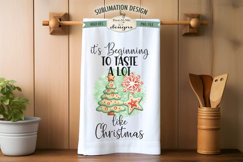 Christmas Cheer Cookies Kitchen Towel Sublimation Designs Sublimation Ewe-N-Me Designs 