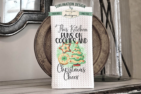 Christmas Cheer Cookies Kitchen Towel Sublimation Designs Sublimation Ewe-N-Me Designs 