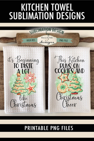 Christmas Cheer Cookies Kitchen Towel Sublimation Designs Sublimation Ewe-N-Me Designs 