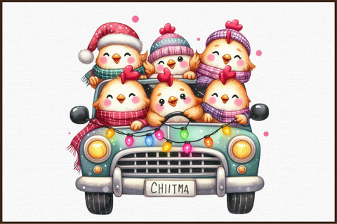 Christmas Chicken Sublimation Clipart Sublimation designartist 