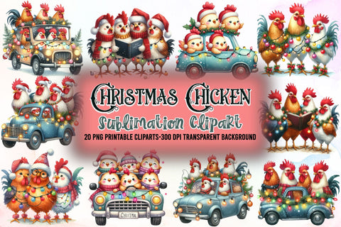 Christmas Chicken Sublimation Clipart Sublimation designartist 