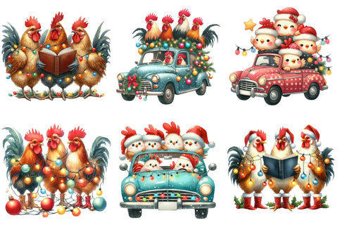 Christmas Chicken Sublimation Clipart Sublimation designartist 