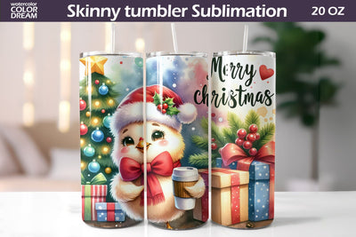 Christmas Chicken Tumbler | Christmas Tumbler Wrap Sublimation WatercolorColorDream 